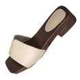 thumbnail image 1 of SBYOJLPB Women Sandals Fashionable And Casual Spring And Summer Versatile Large Size Beach Sandals Open-Toe Thick-Soled Thick-Heeled Outer-Wearing Half-Slipper With Toe Cover, 1 of 8