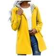 thumbnail image 1 of SBYOJLPB Women Solid Color Rain Jacket Outdoor Hooded Windproof Loose Coat with Pockets,Ladies' Stormcoat Waterproof Hooded Jacket Casual Long Sleeve Top Yellow, 1 of 7