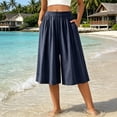 thumbnail image 1 of SBYOJLPB Women's Capris Pants Summer Casual Loose Cropped Wide-Leg Pants, 1 of 7