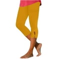 thumbnail image 1 of SBYOJLPB Women's Capris Yoga Pants Summer High Waisted Solid Color Fitting Yoga Gym Cropped Pants, 1 of 6