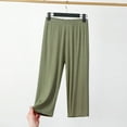 thumbnail image 1 of SBYOJLPB Women's Casual Capris Pants Solid Color Loose Large Size Home Pants for Sports and Outside, 1 of 6