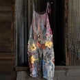 thumbnail image 1 of SBYOJLPB Women's Casual Sleeveless Spaghetti Strap Floral Print High-Waisted Wide-Leg Jumpsuit Dark Gray M, 1 of 4