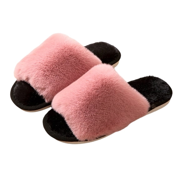 SBYOJLPB Women's Casual Slipper Winter Solid Color Indoor Open-Toe Slippers
