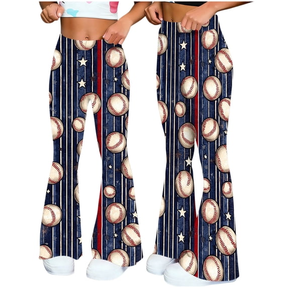 SBYOJLPB Women's Fashion Pants Wide Leg Long Trousers Full Length Casual Loose Printed Flare Pants for Sports Fitness Yoga