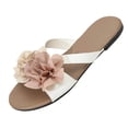 thumbnail image 1 of SBYOJLPB Women's Fashionable Casual Flip-Flops Indoor and Outdoor Round-Headed Low-Heeled Comfortable Flower Beach Sandals, 1 of 9
