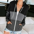 thumbnail image 1 of SBYOJLPB Women's Hooded Jacket Women's Full Zip Hoodie Long Sleeve Hooded Sweatshirt Pocket Jacket Jacket Black 8(L), 1 of 5