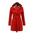 thumbnail image 1 of SBYOJLPB Women's Overcoat Fashion Womens Warm Faux Coat Jacket Winter Plaid Long Sleeve Outerwear Reduced Price Red 10(XL), 1 of 3