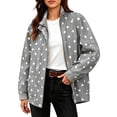 thumbnail image 1 of SBYOJLPB Women's Polka Dot Coat Stand Collar Zip Up Jacket with Pockets, 1 of 9