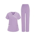 thumbnail image 1 of SBYOJLPB Women's Scrubs Uniform Set for Nurses Clinic Carer V-Neck Protective Clothing and Pants Medical Scrubs​ Set, 1 of 9