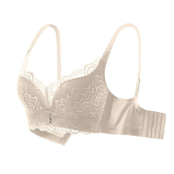 SBYOJLPB Women's Sexy Bra Ladies Comfortable Breathable No Steel Sexy Lace Gathering Adjustment Lift Bra Woman Underwear Beige 6(M)