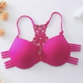 thumbnail image 1 of SBYOJLPB Women's Sexy Bra Women Bras Plus Size Behind Buckle Comfortable Breathable Exhaust Base Non-Steel Ring Buckle Front Buckle Underwear Hot Pink S, 1 of 3