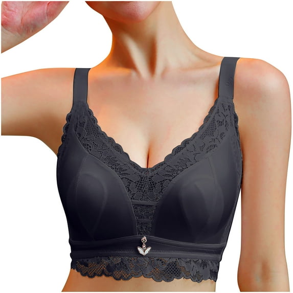 SBYOJLPB Women's Sexy Bra Women Bras Plus Size Behind Buckle Comfortable Breathable Exhaust Base Non-Steel Ring Non-Magnetic Buckle Underwear Black XXXXL