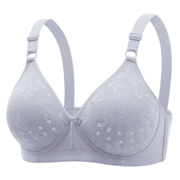SBYOJLPB Women's Sexy Bra Women's Sexy Non Magnetic and Non Steel Ring Gathered Bra with Thin Cup and Adjustable Sexy Lace Bra Underwear Blue M