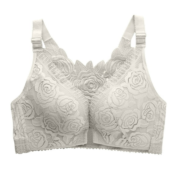 SBYOJLPB Women's Sexy Bra Women's Thin Lace without Steel Rim Bra Beige 40/90AB(2XL)