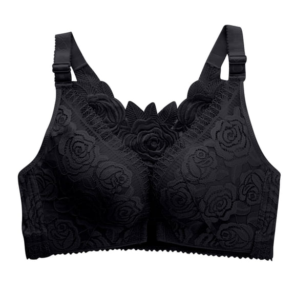 SBYOJLPB Women's Sexy Bra Women's Thin Lace without Steel Rim Bra Black 40/90AB(2XL)