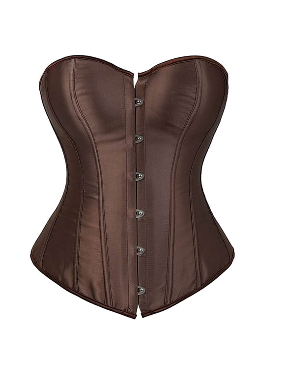Women's Shapewear Fashion Women's Plus Size Boned Corsets Shapewear Outfit Sexy Underwear Brown 10-12(XL)