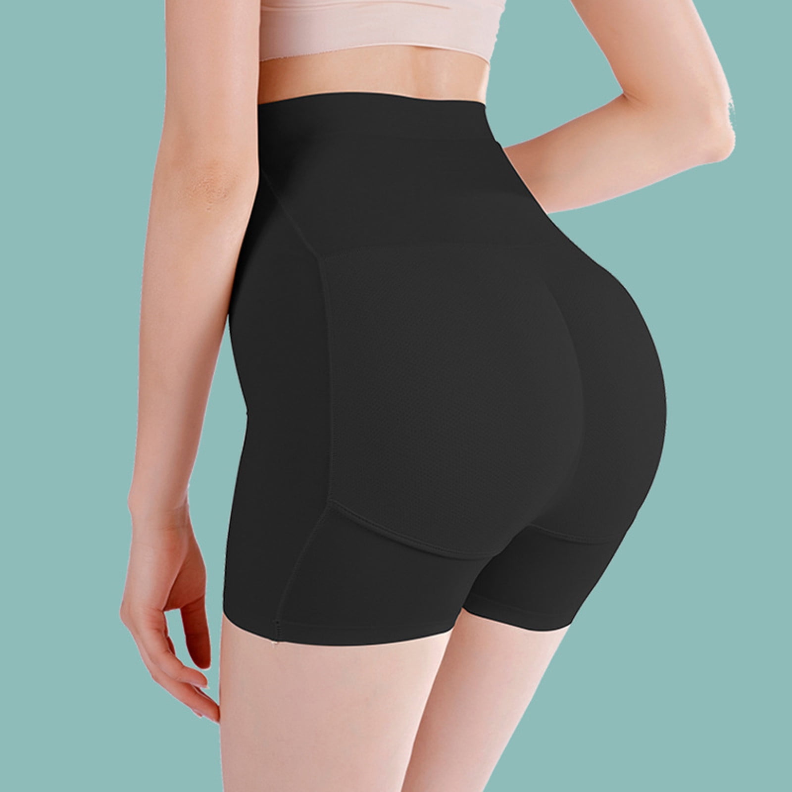 SBYOJLPB Women's Shapewear Women's High Waist Hip Lift Pants Thin Fake Butt  Butt Buttock Augmentation and Pad High Waist Peach Butt Compression Belly  Shapeing Underwear Black 4(S) 