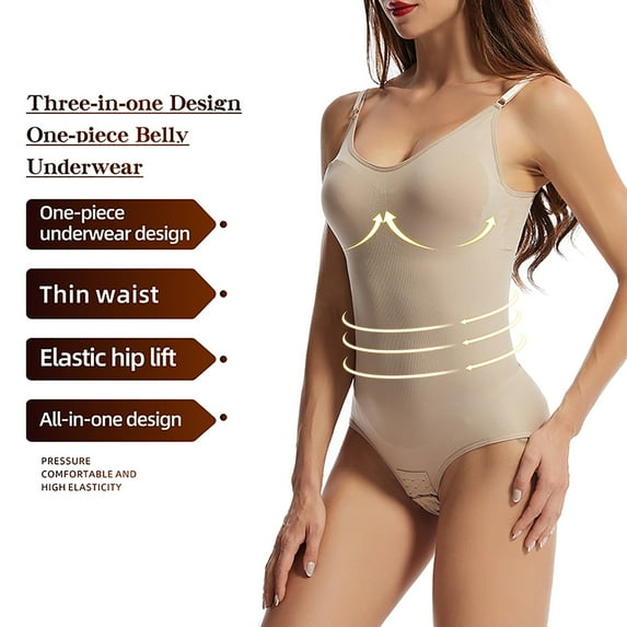SBYOJLPB Women's Shapewear Women's Abdomen Closing Open Shift Hip Lifting Sling Underwear One-Piece Body Shaping Clothes Beige 12(XXXL)