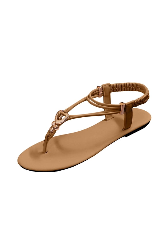 Women's Slippers Versatile Buckle Strap Beaded Flops Plus Size Shoes SpringSummer Style Trendy Comfortable Flat Decorative Outdoor Beach Sandals