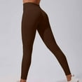 thumbnail image 1 of SBYOJLPB Women's Solid Color High Waisted Hip Elastic Fitness and Sports Tight and Nude Yoga Long Pants Coffee 6(M), 1 of 4