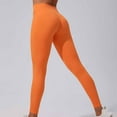 thumbnail image 1 of SBYOJLPB Women's Solid Color High Waisted Hip Elastic Fitness and Sports Tight and Nude Yoga Long Pants Orange 2(XS), 1 of 4