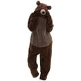 thumbnail image 1 of SBYOJLPB Women's Warm Fleece One Piece Hooded Footed Zipper Pajamas Set, Soft Adult Onesie Footie Hood Winter Brown 8(L), 1 of 5