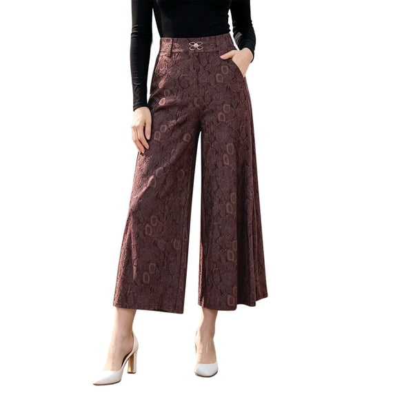 SBYOJLPB Women's Wide-leg Pants Solid Color Loose Casual Comfortable High-waisted Trousers