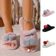 thumbnail image 1 of SBYOJLPB Women's Winter Slipper with Plush Decoration Casual Indoor Open-Toe Slippers, 1 of 9
