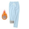 thumbnail image 1 of SBYOJLPB Women's Winter Warm Lined Sweatpants with Pockets Jogger Pants Villus Pants Sky Blue 10(XL), 1 of 9