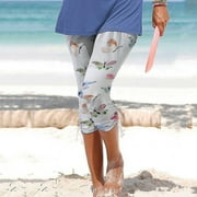 SBYOJLPB Womens Capris Clearance Women'S Summer Casual Drawstring Printed Cropped Pants Rollbacks