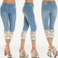 thumbnail image 1 of SBYOJLPB Womens Capris Women Summer Elastic Lace Denim Casual Cropped Trousers Cropped Jeans, 1 of 7