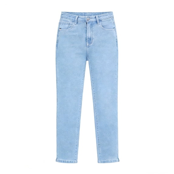 SBYOJLPB Womens Capris Denim with Pockets Tight High Waist Mid Length Trousers Jeans Pants