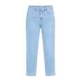 thumbnail image 1 of SBYOJLPB Womens Capris Denim with Pockets Tight High Waist Mid Length Trousers Jeans Pants, 1 of 7