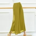thumbnail image 1 of SBYOJLPB Womens Chiffon High Waist Palazzo Dressy Pants Flare Elastic Waist Culottes Trousers Pant Yellow 12(XXL), 1 of 5