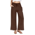 thumbnail image 1 of SBYOJLPB Womens High Waist Wide Leg Trousers Solid Color Straight Long Pants with Soft Fabric and Drawstring Elastic Waist for Casual Everyday Wear​, 1 of 8