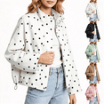 thumbnail image 1 of SBYOJLPB Womens Polka Dot Coats Long Sleeve Zipper Waterproof Casual Coat with Cozy Everyday Wear, 1 of 8
