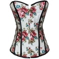 thumbnail image 1 of SBYOJLPB Womens Sexy Vintage Gothic Party Floral Lace Up Slim Corset Bustier Tube Tops White L(L), 1 of 4