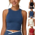 thumbnail image 1 of SBYOJLPB Womens Tank Top Sports Fitness Contrast Color Fitness Yoga Top, 1 of 9