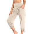 thumbnail image 1 of SBYOJLPB Womens Yoga Pants Capri Loose Workout Sweatpants Comfy Lounge Joggers with Pockets Yellow 10(XL), 1 of 8