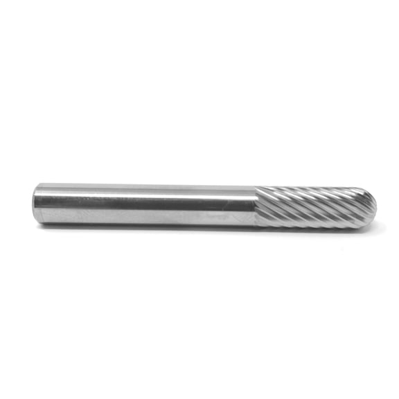 SC-1 Single Cut Cylindrical Radius End 1/4" x 5/8" Carbide Burr Bur Tool Die Grinder Bit 1/4" Shank