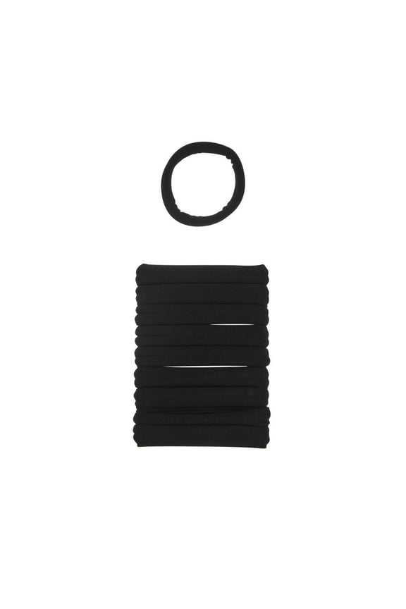 No Damage Hosiery Ponytail Hair Ties, Black, 10 Count