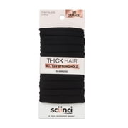 Scunci No Damage Hosiery Ponytail Hair Ties, Black, 10 Count