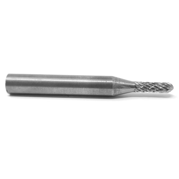 SC-11 Double Cut Cylindrical Radius End 1/8" x 1/2" Carbide Burr Bur Tool Die Grinder Bit 1/4" Shank