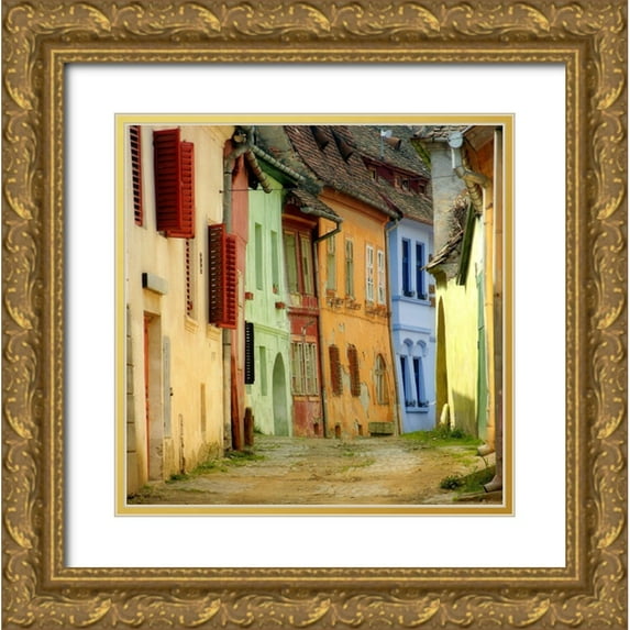 SC 26x26 Gold Ornate Wood Framed with Double Matting Museum Art Print Titled - Colors
