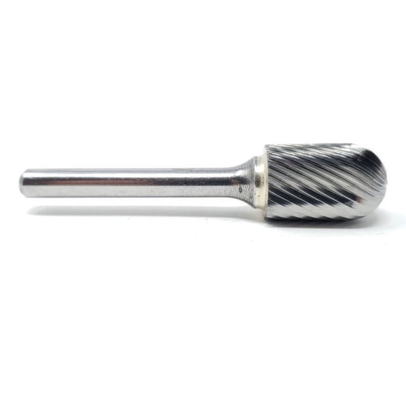 SC-6 Single Cut Cylindrical Radius End 5/8" x 1" Carbide Burr Bur Tool Die Grinder Bit 1/4" Shank