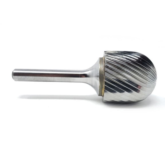 SC-9 Single Cut Cylindrical Radius End 1" x 1" Carbide Burr Bur Tool Die Grinder Bit 1/4" Shank