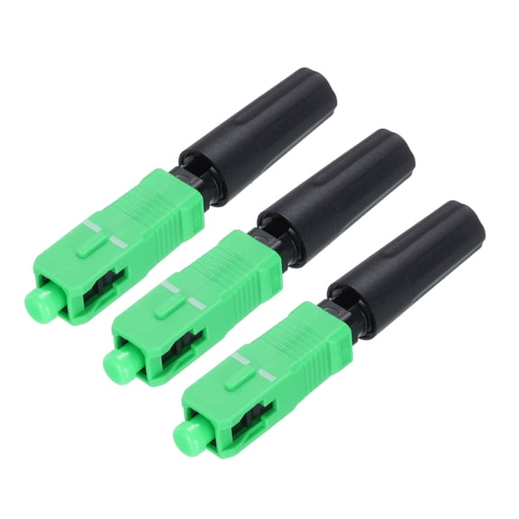 SC/APC Fiber Optic Quick Connector, Single Mode Straight SC Fiber Optic Fast Connectors Adapter, Pack of 3