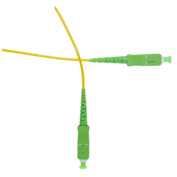 SC/APC OS2 Simplex 2.0mm Fiber Optic Patch Cord, OFNR, Singlemode 9/125, Yellow Jacket, Green Connector, 3 meter (10 ft)