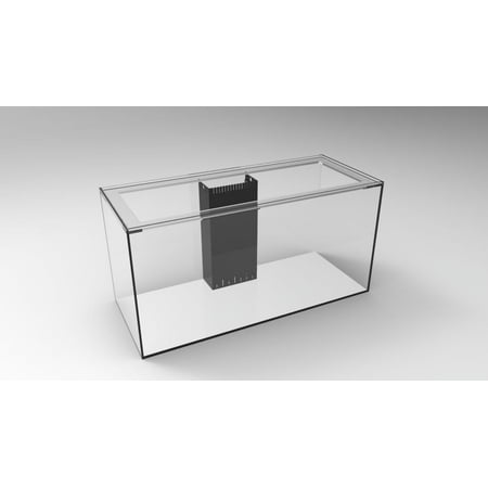 SC Aquariums 100 Gallon Rimless Aquarium A, 48" x 20" x 24", 12mm Low Iron Glass, Center Overflow, Includes Complete Plumbing Kit