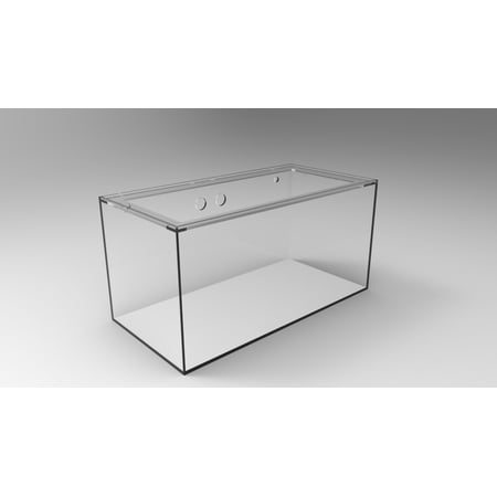 SC Aquariums 120-3GO Gallon Starfire Aquarium w/Center Overflow 48x24x24 H 12mm Ghost Overflow